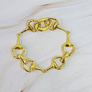 Western Equestrian Horse Bit Linked Bracelet
